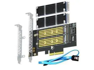 WRIARICH Vszerda PA12-HS Dual M.2 SSD PCIe X4 Adapter with Heatsink for One M.2 NVMe SSD and One M.2 SATA SSD, Support PCIe 4.0 SSD and OS Boot from M.2 NVMe SSD WRIARICH Vszerda PA12-HS Dual M.2 SSD PCIe X4 Adapter with Heatsink for One M.2 NVMe SSD and One M.2 SATA SSD, Support PCIe 4.0 SSD and OS Boot from M.2 NVMe SSD