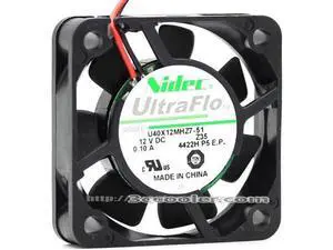 WRIARICH Original Nidec U40X12MHZ7-51 12V 0.10A 4CM 4010 2 Wires 2 Pins DC Fan WRIARICH Original Nidec U40X12MHZ7-51 12V 0.10A 4CM 4010 2 Wires 2 Pins DC Fan