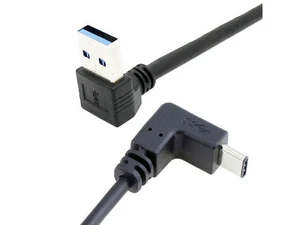 WRIARICH USB 3.1 USB-C Reversible Angled to 90D Up Angled A Male Data Cable for Laptop WRIARICH USB 3.1 USB-C Reversible Angled to 90D Up Angled A Male Data Cable for Laptop