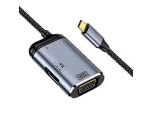 WRIARICH USB-C Type C to HDMI VGA Converter HDTV Multiport Displays Adapter 4K 60hz 1080p with Female PD 100W Power Port WRIARICH USB-C Type C to HDMI VGA Converter HDTV Multiport Displays Adapter 4K 60hz 1080p with Female PD 100W Power Port
