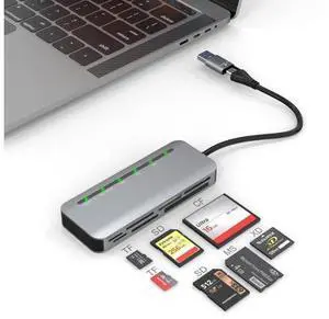 WRIARICH Memory Stick Pro Duo Adapter for iPhone, 7 in 2 Camera Card Reader SD/Micro SD/CF/XD/ Pro Duo Stick with USB C USB3.0 Adapter, 5Gbps Memory Stick Adapter Read 5 Cards Simultaneously WRIARICH Memory Stick Pro Duo Adapter for iPhone, 7 in 2 Camera Card Reader SD/Micro SD/CF/XD/ Pro Duo Stick with USB C USB3.0 Adapter, 5Gbps Memory Stick Adapter Read 5 Cards Simultaneously