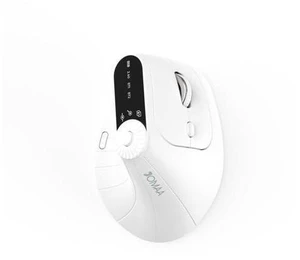 WRIARICH Wireless 2.4G & Dual Bluetooth Three-Channel Ergonomic Vertical Mouse Adjustable DPI, Multi-Function Turntable for PC, Laptop, MacBook, Rechargeable (White) WRIARICH Wireless 2.4G & Dual Bluetooth Three-Channel Ergonomic Vertical Mouse Adjustable DPI, Multi-Function Turntable for PC, Laptop, MacBook, Rechargeable (White)
