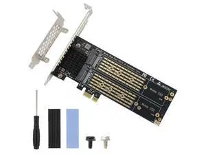 WRIARICH ELUTENG Dual M.2 NVMe to PCIe Adapter with Heat Sink - M-Key B&M Key 2230/2242/2260/2280 SSD NVMe PCIe Card - Low Profile Bracket - Supports PCI-Express X1/X4/X8/X16 Slots WRIARICH ELUTENG Dual M.2 NVMe to PCIe Adapter with Heat Sink - M-Key B&M Key 2230/2242/2260/2280 SSD NVMe PCIe Card - Low Profile Bracket - Supports PCI-Express X1/X4/X8/X16 Slots