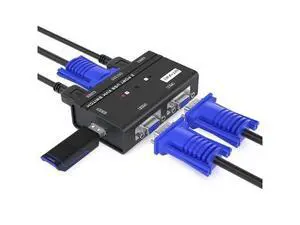 WRIARICH MT-VIKI VGA KVM Switch, 2 Port USB VGA KVM Switch for 2 Computers Share 1 Monitor Keyboard Mouse Printer, + 2 KVM Cables WRIARICH MT-VIKI VGA KVM Switch, 2 Port USB VGA KVM Switch for 2 Computers Share 1 Monitor Keyboard Mouse Printer, + 2 KVM Cables