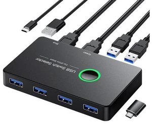 WRIARICH USB 3.0 Switch, USB Switcher 2 Computers Share 4 USB for PC Mouse Keyboard Printer Scanner, USB KVM Switch Selector Compatible with Windows, Mac, Linux WRIARICH USB 3.0 Switch, USB Switcher 2 Computers Share 4 USB for PC Mouse Keyboard Printer Scanner, USB KVM Switch Selector Compatible with Windows, Mac, Linux