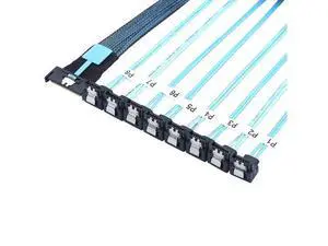WRIARICH MCIO PCIe SAS SFF-8654 8i 74Pin to 8* SATA 7Pin Female 90-Degree Cable \u2013 32AWG High-Speed Server Hard Drive Adapter (0.8M) WRIARICH MCIO PCIe SAS SFF-8654 8i 74Pin to 8* SATA 7Pin Female 90-Degree Cable \u2013 32AWG High-Speed Server Hard Drive Adapter (0.8M)