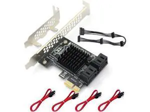 WRIARICH 4-Port PCIe SATA III 6Gbps Expansion Card, PCIe x1 to 4 Port SATA 3.0 Controller Card - ASM1064 Chip, with Low Profile Bracket for Windows Linux Mac WRIARICH 4-Port PCIe SATA III 6Gbps Expansion Card, PCIe x1 to 4 Port SATA 3.0 Controller Card - ASM1064 Chip, with Low Profile Bracket for Windows Linux Mac