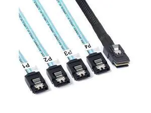 WRIARICH Vszerda 2Pack Mini SAS to SATA Cable: 1M SFF-8087 to SATA Forward Breakout Cable SFF-8087 Mini-SAS Controller to Hard Drive (3.3FT) WRIARICH Vszerda 2Pack Mini SAS to SATA Cable: 1M SFF-8087 to SATA Forward Breakout Cable SFF-8087 Mini-SAS Controller to Hard Drive (3.3FT)