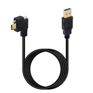 WRIARICH USB 3.1 Type-C Single Locking Screw Left Right Angled to USB3.0 Type-A Male to Male Data Power Cable for Camera 5M WRIARICH USB 3.1 Type-C Single Locking Screw Left Right Angled to USB3.0 Type-A Male to Male Data Power Cable for Camera 5M