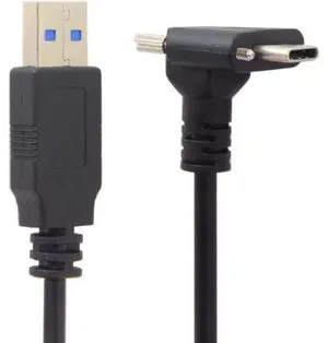 WRIARICH 5.0M Down Up Angled USB 3.1 Type-C Dual Screw Locking to Standard USB3.0 Data Cable 90 Degree for Camera UC-128-5.0M WRIARICH 5.0M Down Up Angled USB 3.1 Type-C Dual Screw Locking to Standard USB3.0 Data Cable 90 Degree for Camera UC-128-5.0M