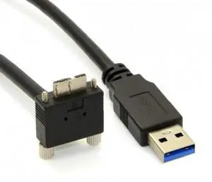 WRIARICH 3m 90 Degree Down Angled Micro USB Screw Mount to USB 3.0 Data Cable for Point Grey Chameleon Camera WRIARICH 3m 90 Degree Down Angled Micro USB Screw Mount to USB 3.0 Data Cable for Point Grey Chameleon Camera