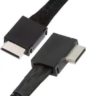WRIARICH Left Angled 90 Degree OcuLink PCIe 4.0 PCI-Express SFF-8611 4i to SFF-8611 Data Active Cable for eGPU SSD 50cm WRIARICH Left Angled 90 Degree OcuLink PCIe 4.0 PCI-Express SFF-8611 4i to SFF-8611 Data Active Cable for eGPU SSD 50cm