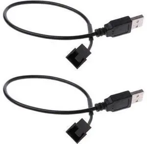 WRIARICH 2 Pack USB to 3-Pin / 4-Pin PWM 5V USB Sleeved Fan Power Adapter Cable, USB to 3 Pin / 4 Pin Case Fan Adapter Connector Cable (USB-3Pin/4Pin Cable) WRIARICH 2 Pack USB to 3-Pin / 4-Pin PWM 5V USB Sleeved Fan Power Adapter Cable, USB to 3 Pin / 4 Pin Case Fan Adapter Connector Cable (USB-3Pin/4Pin Cable)