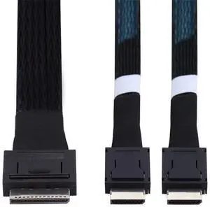 WRIARICH PCIe PCI-Express SFF-8611 8x 8-Lane to Dual SFF-8611 Oculink 4x SSD Data Active Cable 50cm WRIARICH PCIe PCI-Express SFF-8611 8x 8-Lane to Dual SFF-8611 Oculink 4x SSD Data Active Cable 50cm