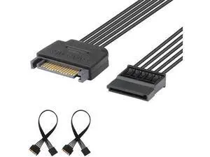 WRIARICH 15 Pin SATA Power Extension Cable (2 Pack), Sata Male to Female Cable, Sata Power Cable Extension, 10 inch, Black WRIARICH 15 Pin SATA Power Extension Cable (2 Pack), Sata Male to Female Cable, Sata Power Cable Extension, 10 inch, Black