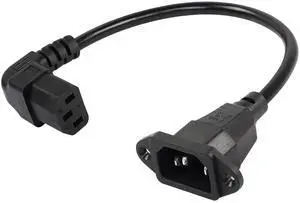 WRIARICH 0.3m Down Angle C13 to C14 Panel Mount Power Cable, 90 Degree IEC 320 C13 Female to C14 Male PDU Power Supply Extension Cord for Monitors,Computers,Etc(Dc13m-c14) WRIARICH 0.3m Down Angle C13 to C14 Panel Mount Power Cable, 90 Degree IEC 320 C13 Female to C14 Male PDU Power Supply Extension Cord for Monitors,Computers,Etc(Dc13m-c14)