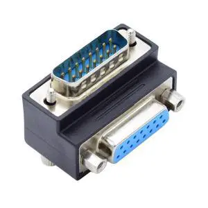 WRIARICH Down 90 Degree Angled DSUB D-subminiature 15pin Male to Female Extension Adapter DB Connector WRIARICH Down 90 Degree Angled DSUB D-subminiature 15pin Male to Female Extension Adapter DB Connector