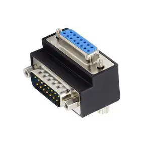 WRIARICH DSUB RS232 D-subminiature 15pin Male Nut to Female Screw Extension Adapter DB Connector Up 90 Degree Angled WRIARICH DSUB RS232 D-subminiature 15pin Male Nut to Female Screw Extension Adapter DB Connector Up 90 Degree Angled