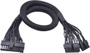 WRIARICH 18 Pin + 10 Pin to 24 Pin ATX PSU Power Adapter Cable for Seasonic Power Supply 60cm(Black Sleeved) WRIARICH 18 Pin + 10 Pin to 24 Pin ATX PSU Power Adapter Cable for Seasonic Power Supply 60cm(Black Sleeved)