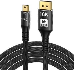 WRIARICH Mini DisplayPort to DisplayPort 2.1 Cable 9.8FT (3M), 80Gbps DP Cable, 16K@60Hz, 8K@120Hz, DSC 1.2a, HDR WRIARICH Mini DisplayPort to DisplayPort 2.1 Cable 9.8FT (3M), 80Gbps DP Cable, 16K@60Hz, 8K@120Hz, DSC 1.2a, HDR