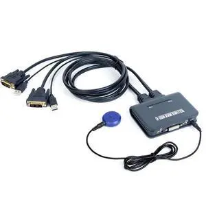 WRIARICH 2 Ports VGA DVI 4K HDMI-compatible KVM Switch Keyboard Mouse USB Share Switcher Splitter Box With Remote Split KVM Controller(DVI KVM) WRIARICH 2 Ports VGA DVI 4K HDMI-compatible KVM Switch Keyboard Mouse USB Share Switcher Splitter Box With Remote Split KVM Controller(DVI KVM)