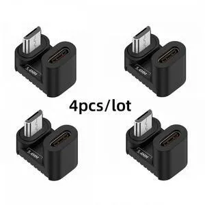 WRIARICH 4pcs/lot USB-C USB2.0 Type-C Female to Micro USB Male Power Data Adapter 360 Degree Opposite Down Back Angled WRIARICH 4pcs/lot USB-C USB2.0 Type-C Female to Micro USB Male Power Data Adapter 360 Degree Opposite Down Back Angled