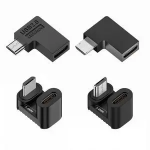 WRIARICH 4pcs/lot USB-C USB2.0 Type C Female to Micro USB Male Power Data Adapter 90/360 Degree Angled Type WRIARICH 4pcs/lot USB-C USB2.0 Type C Female to Micro USB Male Power Data Adapter 90/360 Degree Angled Type