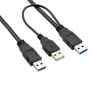 WRIARICH Super Speed USB 3.0 power Y cable two A Male to USB Male for External Hard Disk WRIARICH Super Speed USB 3.0 power Y cable two A Male to USB Male for External Hard Disk