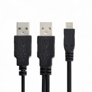 WRIARICH USB 2.0 Two Male to Micro USB 5Pin Male Y Cable 80cm for external Hard Disk Drive WRIARICH USB 2.0 Two Male to Micro USB 5Pin Male Y Cable 80cm for external Hard Disk Drive