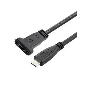 WRIARICH USB-C USB 3.1 Type-C Male to Female Extension Data Cable with Panel Mount Screw Hole WRIARICH USB-C USB 3.1 Type-C Male to Female Extension Data Cable with Panel Mount Screw Hole