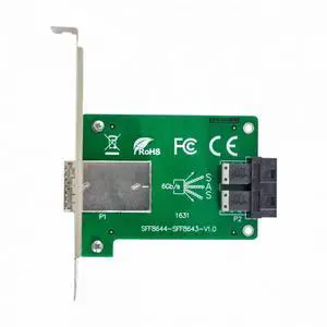 WRIARICH Dual Ports Mini SAS HD SFF-8644 To Internal SAS HD SFF-8643 PCBA Female Adapter With Low Profile Bracket WRIARICH Dual Ports Mini SAS HD SFF-8644 To Internal SAS HD SFF-8643 PCBA Female Adapter With Low Profile Bracket