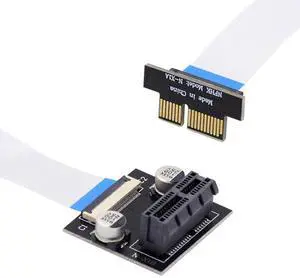 WRIARICH Low Profile PCI-E Express 1X Slot Riser Card Extender Extension Ribbon Flex Relocate Cable 10cm 90 Degree Angled WRIARICH Low Profile PCI-E Express 1X Slot Riser Card Extender Extension Ribbon Flex Relocate Cable 10cm 90 Degree Angled