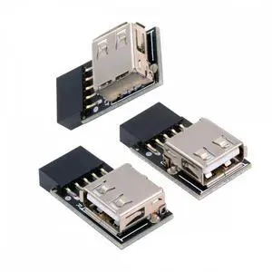 WRIARICH 3pcs/set 9Pin/10Pin Motherboard Front Panel Header Female to Single USB 2.0 Female Adapter Vertical Angled Type 90 Degree WRIARICH 3pcs/set 9Pin/10Pin Motherboard Front Panel Header Female to Single USB 2.0 Female Adapter Vertical Angled Type 90 Degree