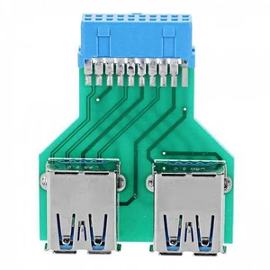 WRIARICH Dual USB 3.0 A Type Female to Motherboard 20/19 Pin Box Header Slot Adapter PCBA WRIARICH Dual USB 3.0 A Type Female to Motherboard 20/19 Pin Box Header Slot Adapter PCBA