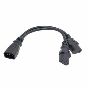 WRIARICH PW-037 Single C14 to Dual C13 5-13R Short Power Y Type Splitter Adapter Cable Cord WRIARICH PW-037 Single C14 to Dual C13 5-13R Short Power Y Type Splitter Adapter Cable Cord