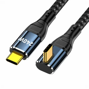 WRIARICH USB-C 240W Type-C Cable 480Mbps 48V 5A Low Profile Angled 90 Degree Compatible with USB2.0 100W Charging for Laptop Tablet Phone WRIARICH USB-C 240W Type-C Cable 480Mbps 48V 5A Low Profile Angled 90 Degree Compatible with USB2.0 100W Charging for Laptop Tablet Phone