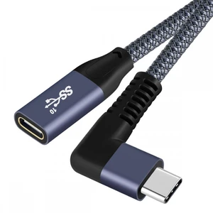WRIARICH 90 Degree Left Right USB3.2 Male to Female Extension Cable 20Gbps Sleeve with 100W and 8K 5K USB4.0 Type-C Compatible with Thunderbolt3/4 (0.3m) WRIARICH 90 Degree Left Right USB3.2 Male to Female Extension Cable 20Gbps Sleeve with 100W and 8K 5K USB4.0 Type-C Compatible with Thunderbolt3/4 (0.3m)