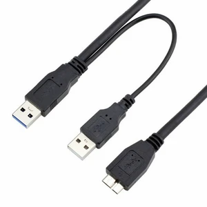 WRIARICH Dual USB3.0 A Male to Micro USB 3.0 Y cable with Extra Power for Mobile HDD WRIARICH Dual USB3.0 A Male to Micro USB 3.0 Y cable with Extra Power for Mobile HDD