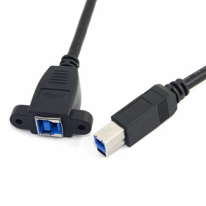 WRIARICH Super Speed USB 3.0 Back Panel Mount B Female To Male B Type Extension Cable 0.5m WRIARICH Super Speed USB 3.0 Back Panel Mount B Female To Male B Type Extension Cable 0.5m
