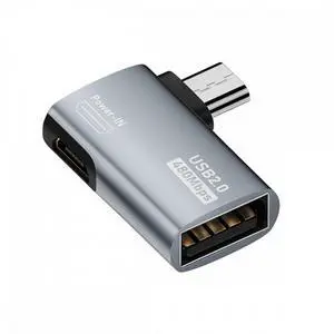 WRIARICH Micro USB 2.0 to Type-A Female OTG Host Adapter 90 Degree Left Angled with USB Power for Phone Tablet WRIARICH Micro USB 2.0 to Type-A Female OTG Host Adapter 90 Degree Left Angled with USB Power for Phone Tablet
