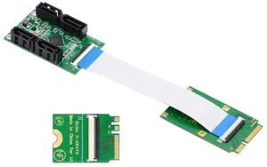 WRIARICH Mini PCI-E PCI Express & NGFF A+E Key to SATA 3.0 Four Ports Adapter Cable 6Gbps Hard Drive Extension Card for SSD WRIARICH Mini PCI-E PCI Express & NGFF A+E Key to SATA 3.0 Four Ports Adapter Cable 6Gbps Hard Drive Extension Card for SSD