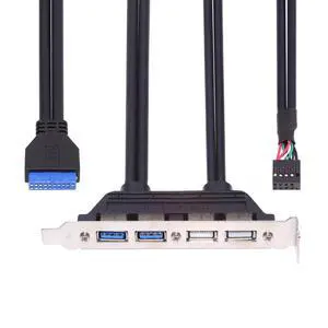 WRIARICH Internal Four USB2.0 & USB 3.0 Female Mount Panel to Motherboard 9pin 19pin 20pin Baffle Cable with PCI Bracket 50cm WRIARICH Internal Four USB2.0 & USB 3.0 Female Mount Panel to Motherboard 9pin 19pin 20pin Baffle Cable with PCI Bracket 50cm