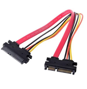WRIARICH SA-065-BK SATA III 3.0 7+15 22 Pin SATA Male to Female Data Power Extension Cable 30cm Red Color WRIARICH SA-065-BK SATA III 3.0 7+15 22 Pin SATA Male to Female Data Power Extension Cable 30cm Red Color