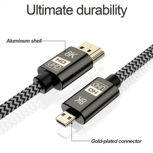 WRIARICH Micro HDMI to HDMI 2.1 Ultra-HD UHD 8K 60hz 4K 120hz Cable 48Gbs HDMI Cord for Camera Tablet WRIARICH Micro HDMI to HDMI 2.1 Ultra-HD UHD 8K 60hz 4K 120hz Cable 48Gbs HDMI Cord for Camera Tablet