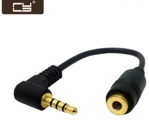 WRIARICH 90 degree right angled 3.5mm 4 poles Audio Stereo Male to Female Extension Cable 10cm Black RC-003 WRIARICH 90 degree right angled 3.5mm 4 poles Audio Stereo Male to Female Extension Cable 10cm Black RC-003