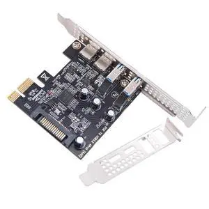 WRIARICH USB3.1 Gen1 5Gbps Dual Type-A & Type-C USB-C Female to PCI-E Express 1x Card Adapter uPD720201 with Low Profile Bracket WRIARICH USB3.1 Gen1 5Gbps Dual Type-A & Type-C USB-C Female to PCI-E Express 1x Card Adapter uPD720201 with Low Profile Bracket