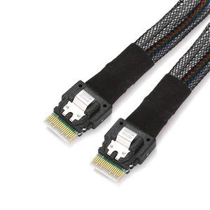 WRIARICH PCI-E Slimline SAS 4.0 SFF-8654 4i 38pin Host to SFF-8654 Slim SAS Target Cable 40cm WRIARICH PCI-E Slimline SAS 4.0 SFF-8654 4i 38pin Host to SFF-8654 Slim SAS Target Cable 40cm