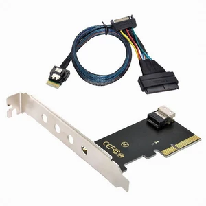 WRIARICH PCI-E 3.0 4.0 to SFF-8654 Slimline SAS Card Adapter and U.2 U2 SFF-8639 NVME PCIe SSD Cable for Mainboard SSD WRIARICH PCI-E 3.0 4.0 to SFF-8654 Slimline SAS Card Adapter and U.2 U2 SFF-8639 NVME PCIe SSD Cable for Mainboard SSD