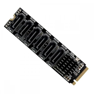 WRIARICH NGFF NVME M-Key PCI Express to SATA 3.0 6Gbps 6 Ports Adapter Converter Hard Drive Extension Card 2280 WRIARICH NGFF NVME M-Key PCI Express to SATA 3.0 6Gbps 6 Ports Adapter Converter Hard Drive Extension Card 2280