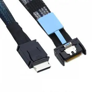 WRIARICH PCI-E 5.0 Mini Cool Edge IO MCIO PCI-E 4i 38Pin Male to SFF-8611 Oculink 4X Extender Cable 50cm WRIARICH PCI-E 5.0 Mini Cool Edge IO MCIO PCI-E 4i 38Pin Male to SFF-8611 Oculink 4X Extender Cable 50cm